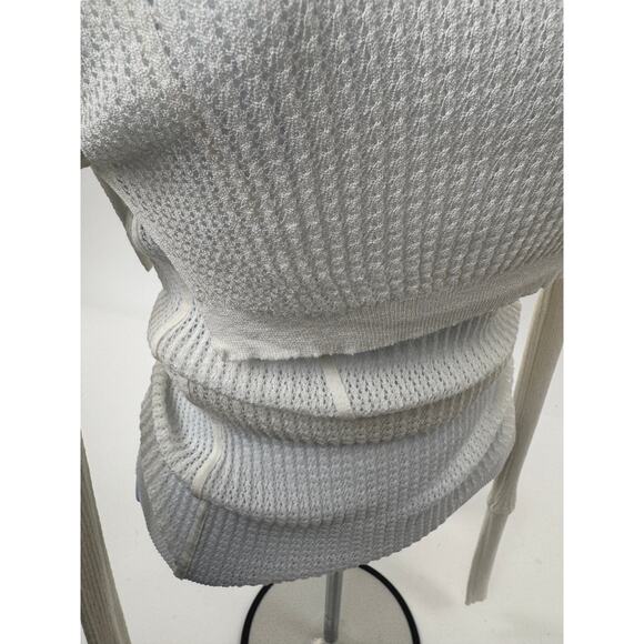 Alexander Wang NWOT White Knit Finely Ribbed smock detail Turtleneck Size M - Picture 8 of 15